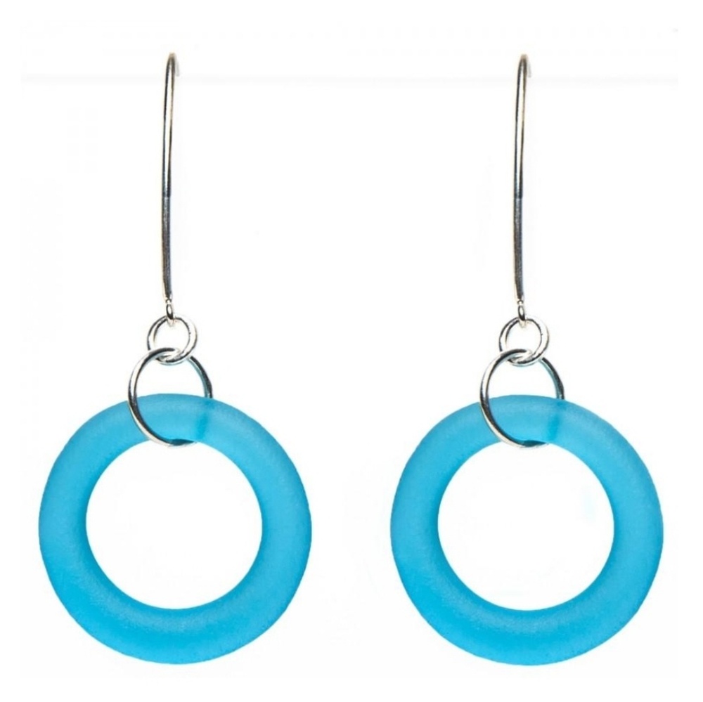 Smartglass Aqua Seaglass Earrings